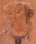 Andrea del Verrocchio Halfte second women head Germany oil painting artist